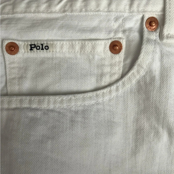 Polo Ralph Lauren Women White Distressed Hem Short Denim Jean Skirt Size 31 - Picture 9 of 13